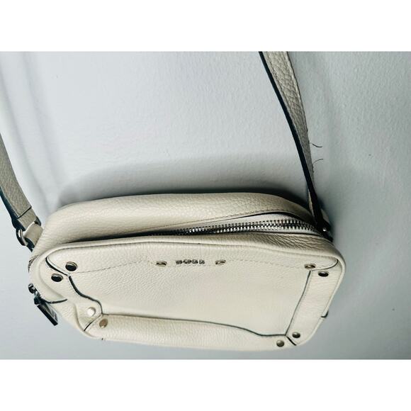 BOSS White Zipper Up Zip Pockets Adjustable Strap Handbag Crossbody Bag - Picture 7 of 12